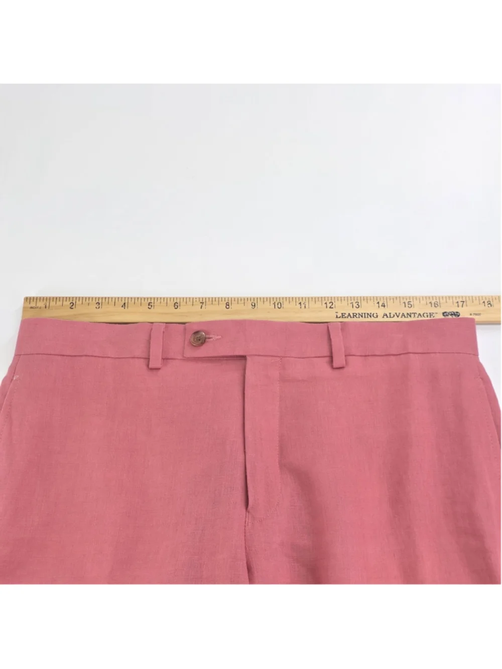 Ralph Lauren Mens 33x30 100% Linen Pants Salmon Pink Flat Front Preppy Resort